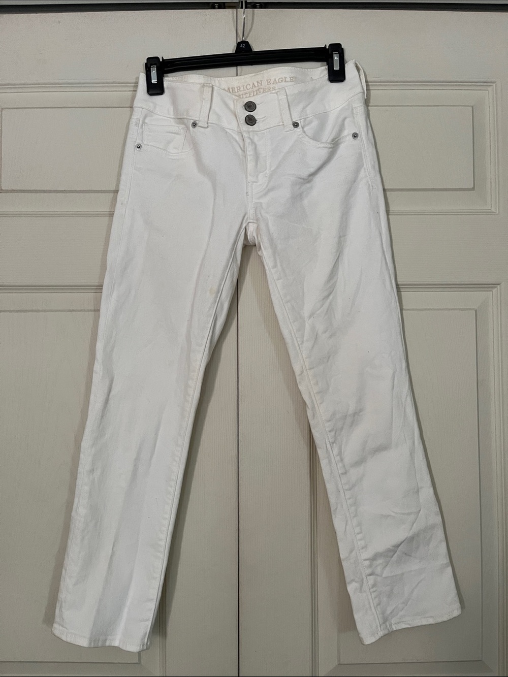 American Eagle Outfitters White Artist Crop Stretch Leg Jean size 0